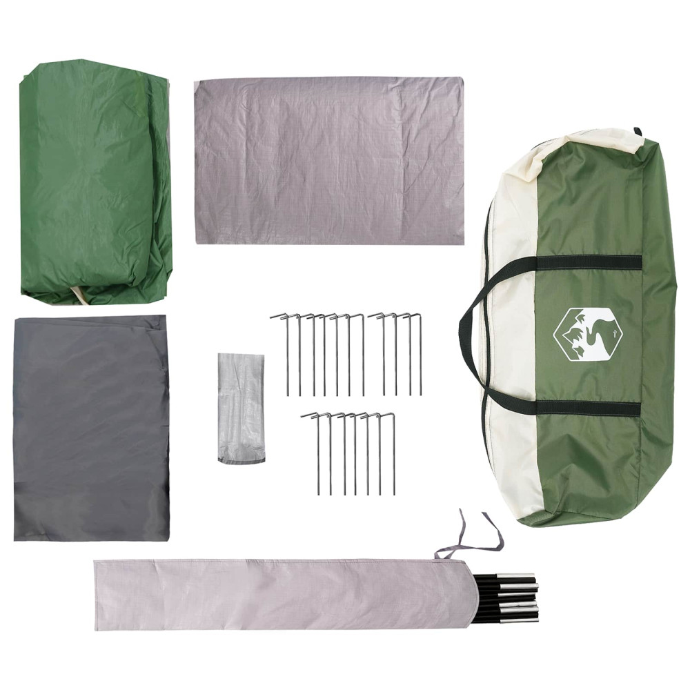 Produktbild för Familjetält med tak Grön 500 x 400 x 230 cm Polyester och Stål