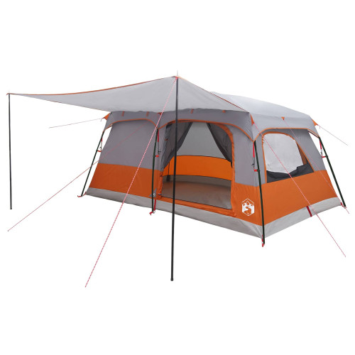vidaXL Familjetält med tak Grå och orange 500 x 400 x 230 cm