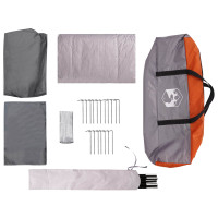 Produktbild för Familjetält med tak Grå och orange 500 x 400 x 230 cm