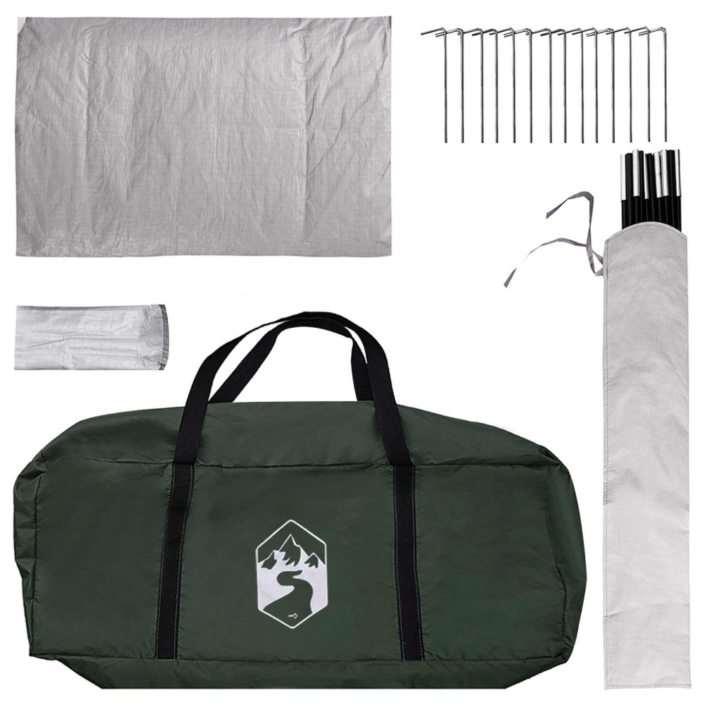 Produktbild för Stuga Tält med tak Armégrön 210 x 210 x 138 cm Polyester