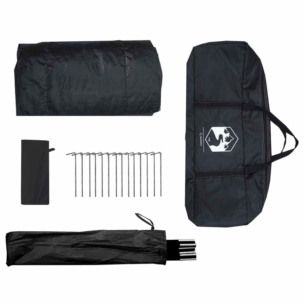 Produktbild för Stuga Tält med tak Vit Blackout 210 x 210 x 138 cm Polyester