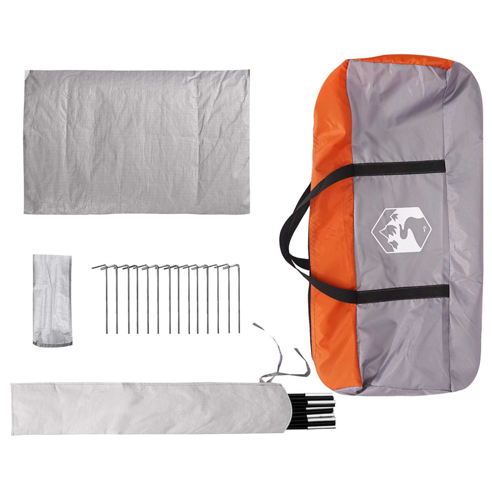 Produktbild för Stuga Tält med tak Grå och orange 300 x 210 x 156 cm Polyester
