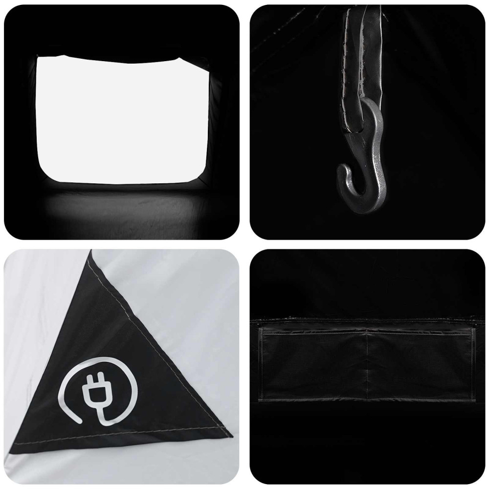 Produktbild för Stuga Tält med tak Vit Blackout 300 x 210 x 156 cm Polyester