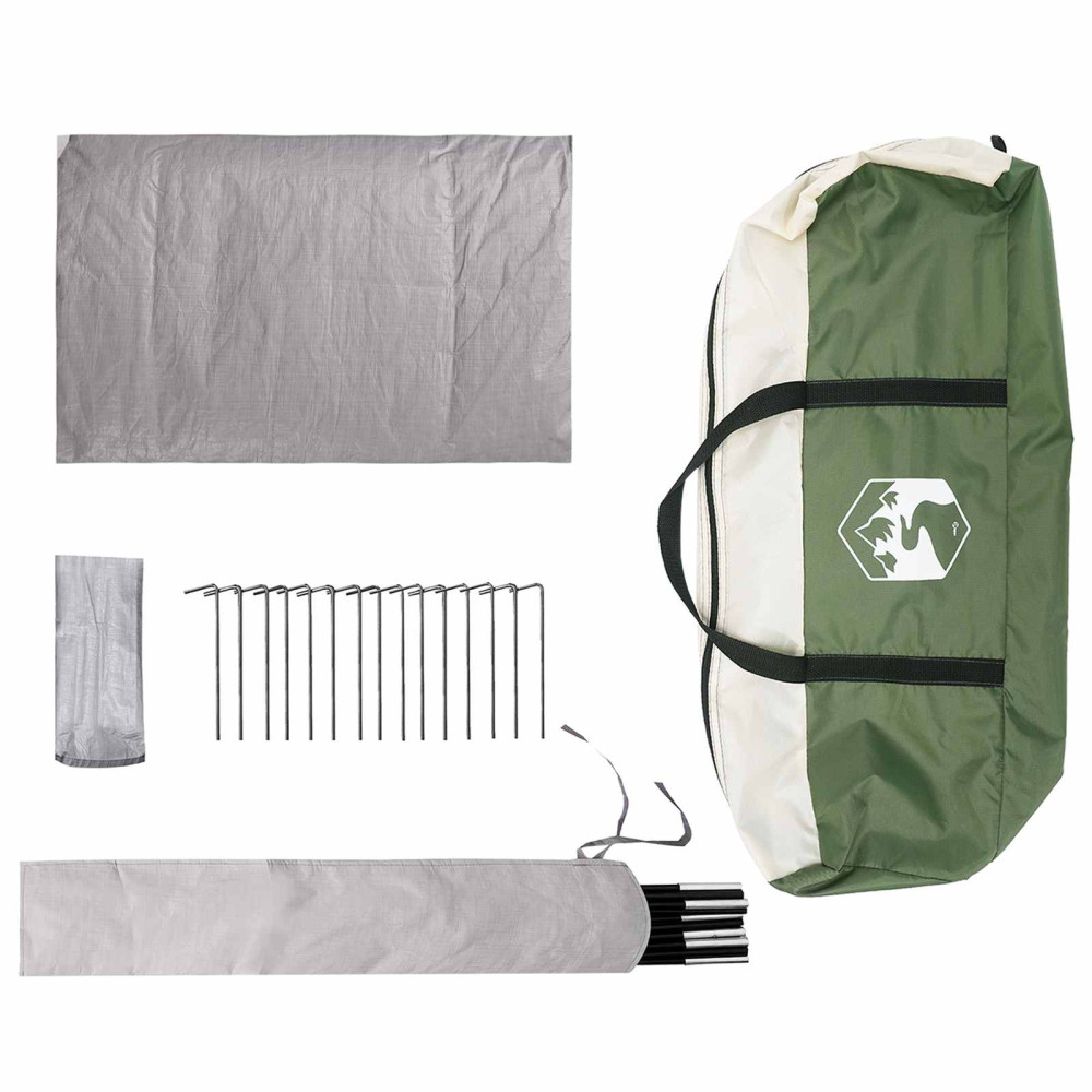 Produktbild för Stuga Tält med tak Grön 400 x 210 x 180 cm Polyester
