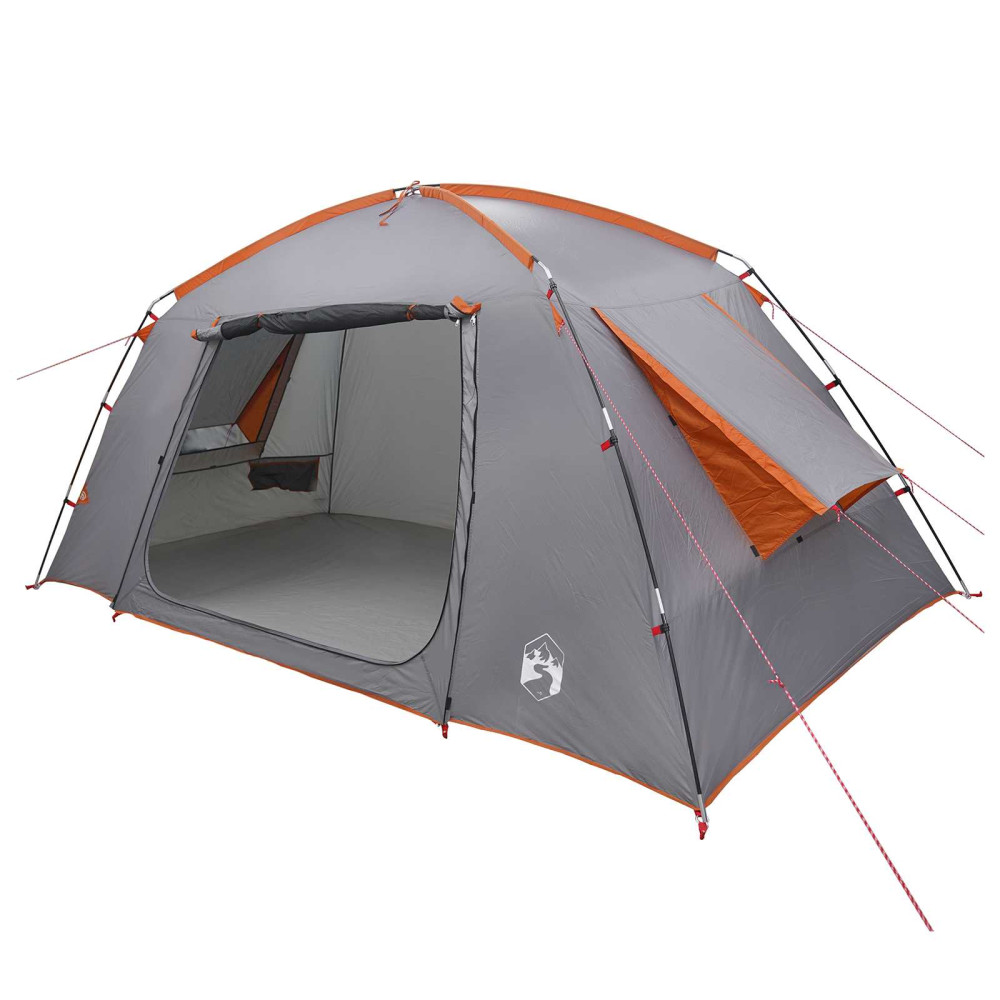 Produktbild för Stuga Tält med tak Grå och orange 400 x 210 x 180 cm Polyester