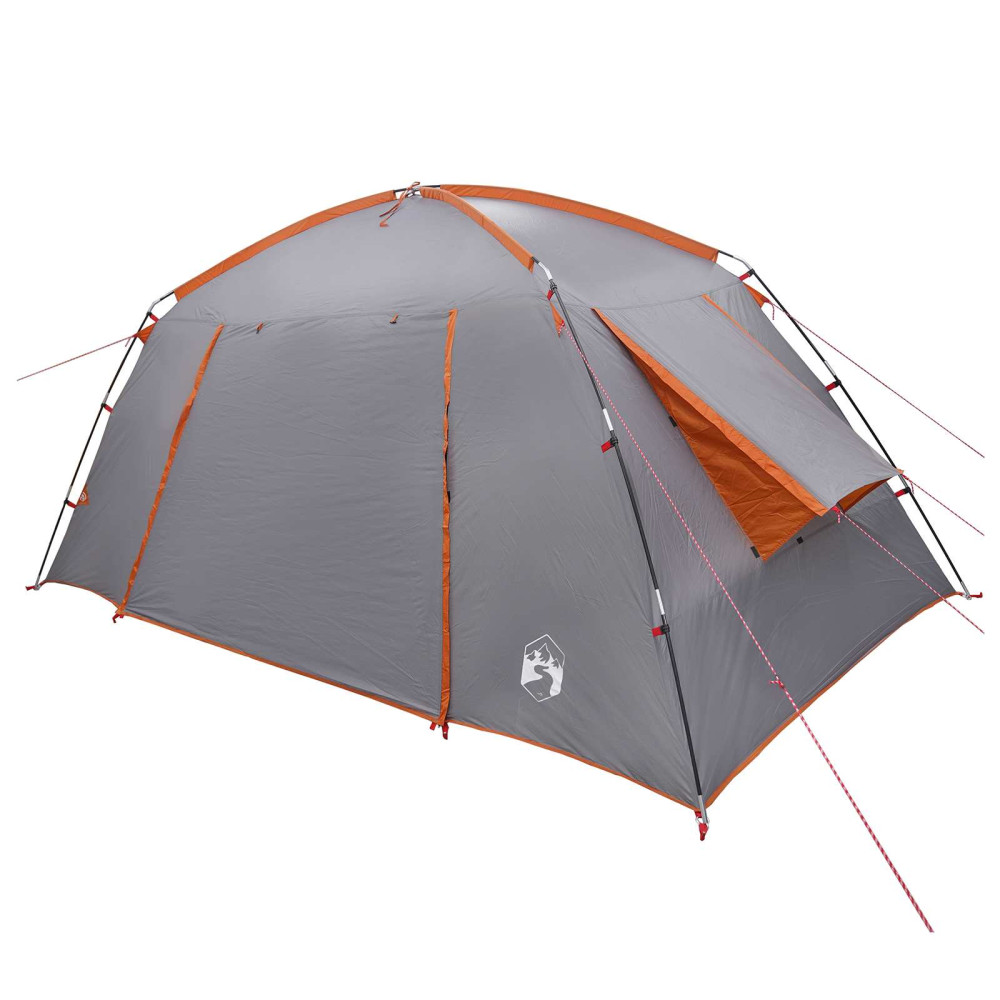 Produktbild för Stuga Tält med tak Grå och orange 400 x 210 x 180 cm Polyester