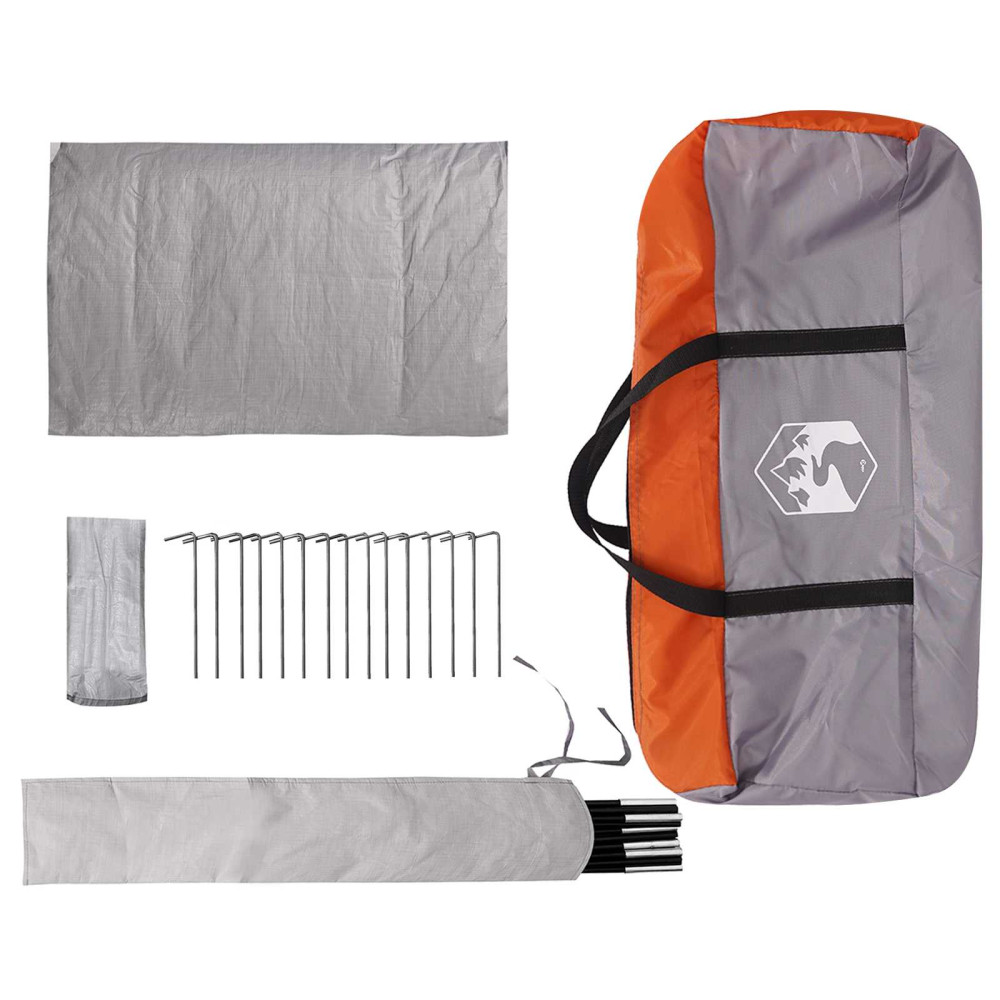 Produktbild för Stuga Tält med tak Grå och orange 400 x 210 x 180 cm Polyester