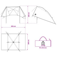 Produktbild för Bil tält med tak Armégrön 308 x 215 x 220 cm Polyester och Stål