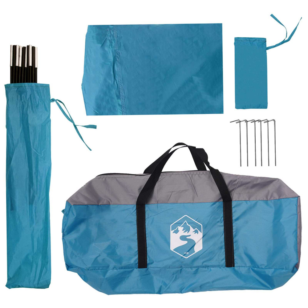 Produktbild för Bil tält med tak Blå 350 x 250 cm Polyester och Stål