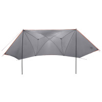 Produktbild för Bil tält med tak Grå och orange 350 x 250 cm Polyester och Stål