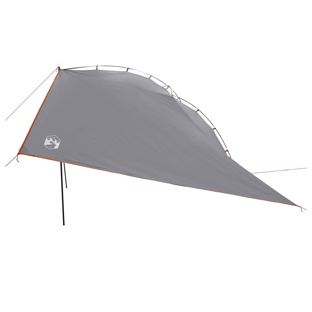 Produktbild för Bil tält med tak Grå och orange 350 x 250 cm Polyester och Stål