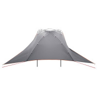 Produktbild för Bil tält med tak Grå och orange 350 x 250 cm Polyester och Stål