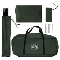 Produktbild för Bil tält med tak Armégrön 350 x 250 cm Polyester och Stål