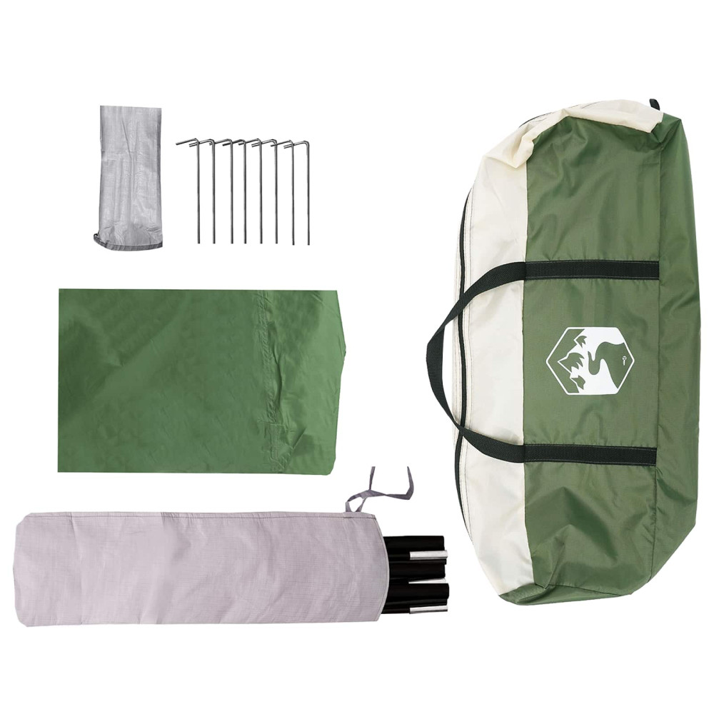 Produktbild för Fordonmarkis med tak Grön 518 x 580 x 215 cm Polyester och Stål