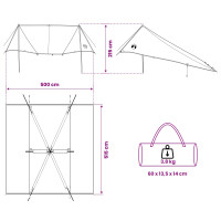 Produktbild för Fordonmarkis med tak Grön 518 x 580 x 215 cm Polyester och Stål