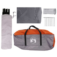 Produktbild för Fordonmarkis med tak Grå och orange 518 x 580 x 215 cm