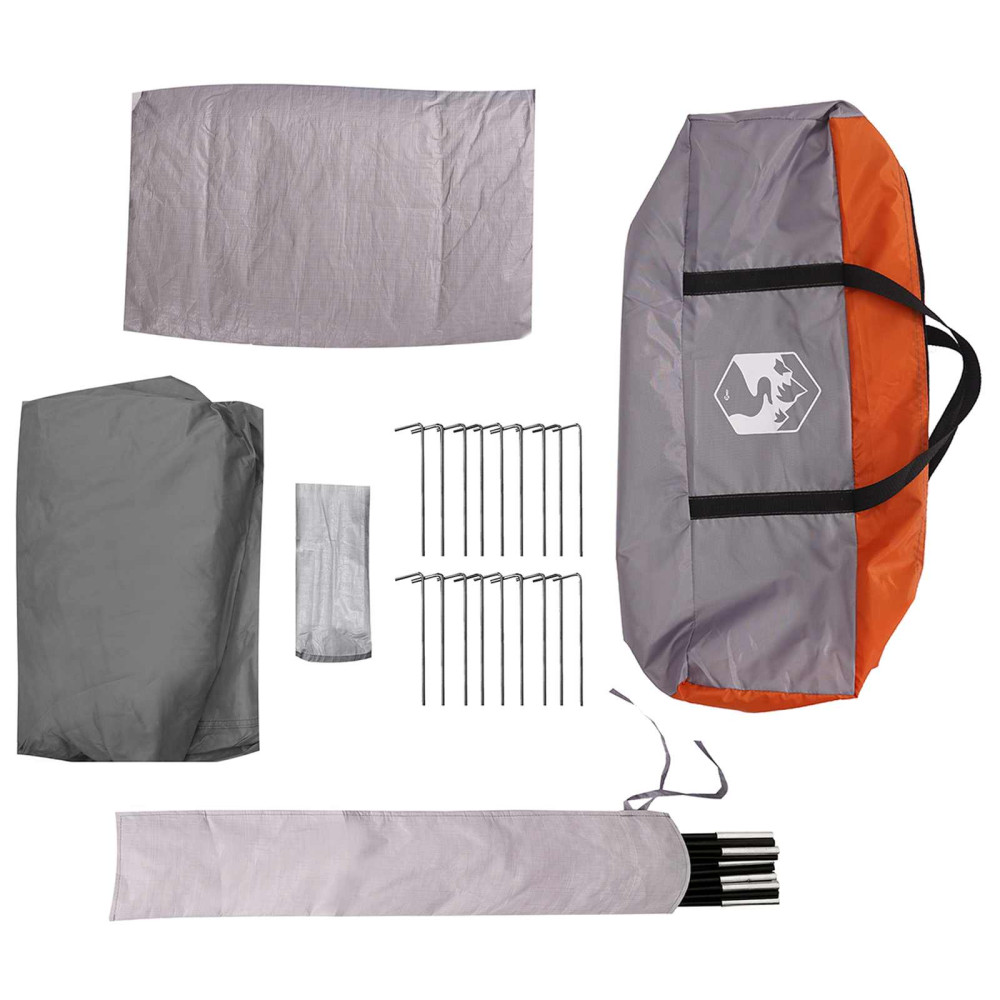 Produktbild för Stuga Tält med tak Grå och orange 12-Person Polyester och Stål