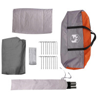 Produktbild för Stuga Tält med tak Grå och orange 12-Person Polyester och Stål