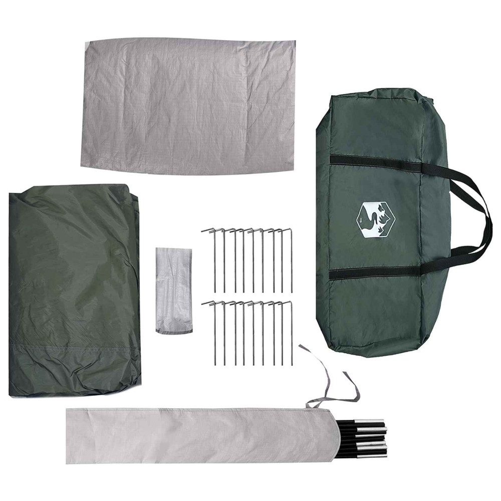 Produktbild för Stuga Tält med tak Armégrön 12-Person Polyester och Stål