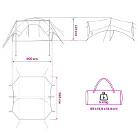 Produktbild för Campingtarp vattentålig Grön 550 x 400 x 230 cm
