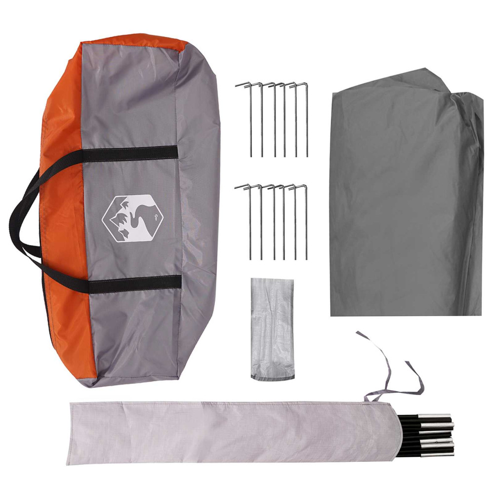 Produktbild för Campingtarp vattentålig Grå och orange 550 x 400 x 230 cm