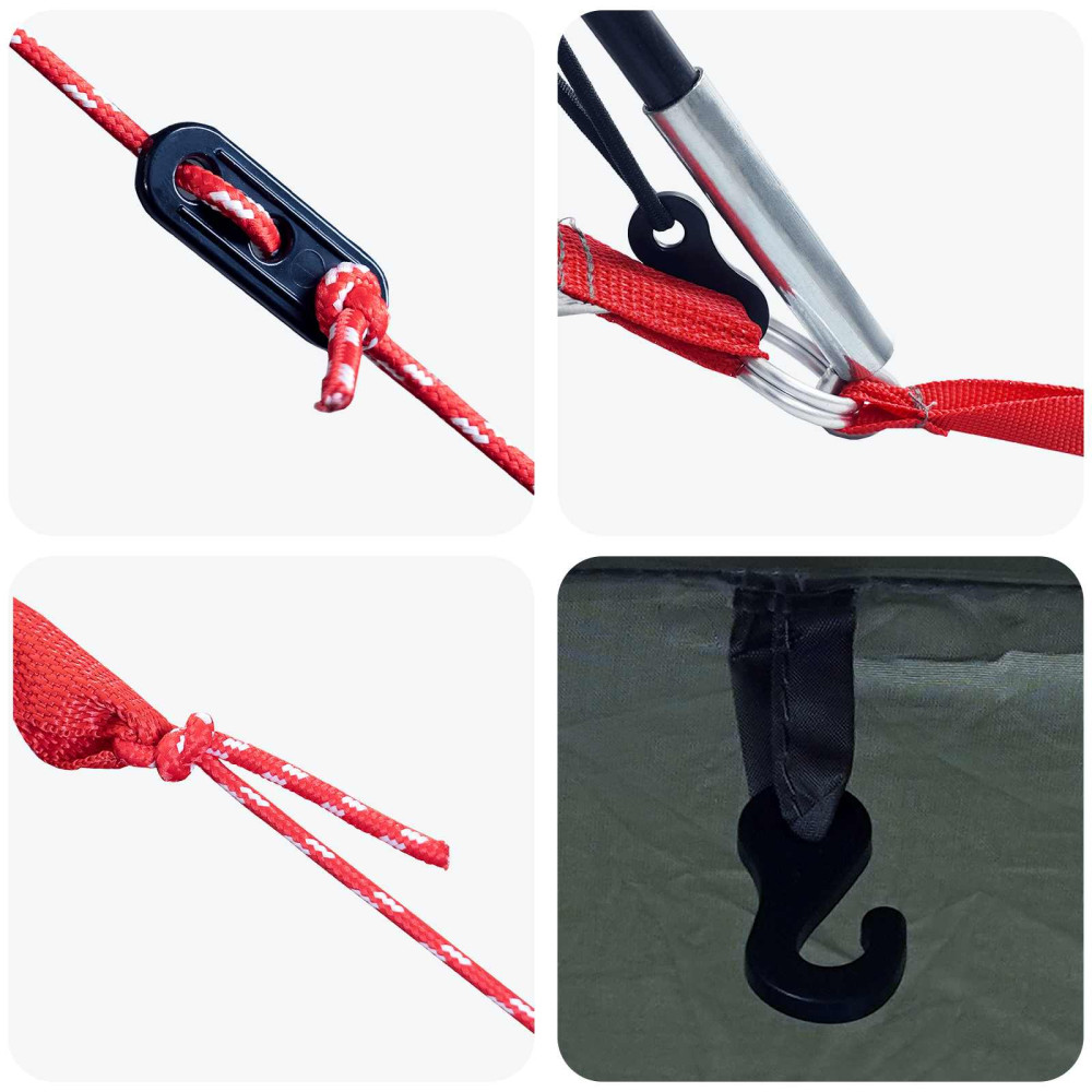 Produktbild för Campingtarp vattentålig Armégrön 550 x 400 x 230 cm