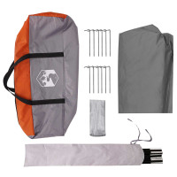 Produktbild för Campingtarp vattentålig Grå och orange 695 x 580 x 200 cm