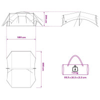 Produktbild för Campingtarp vattentålig Armégrön 695 x 580 x 200 cm