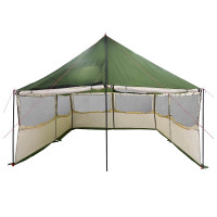 Produktbild för Familjetält med tak Grön 450 x 400 x 265 cm Polyester och Stål