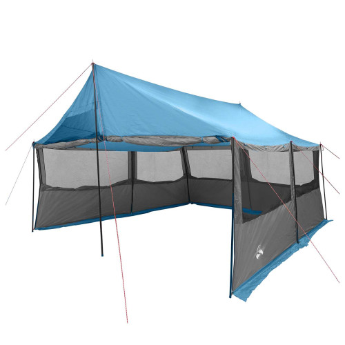 vidaXL Familjetält med tak Blå 450 x 400 x 265 cm Polyester och Stål