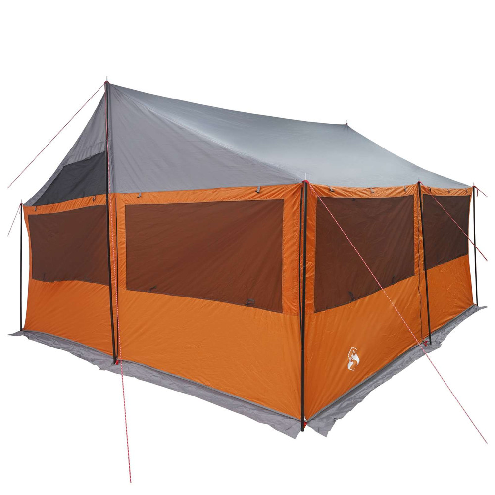 Produktbild för Familjetält med tak Grå och orange 450 x 400 x 265 cm
