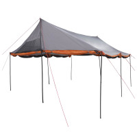 Produktbild för Familjetält med tak Grå och orange 450 x 400 x 265 cm
