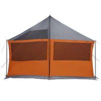 Produktbild för Familjetält med tak Grå och orange 450 x 400 x 265 cm