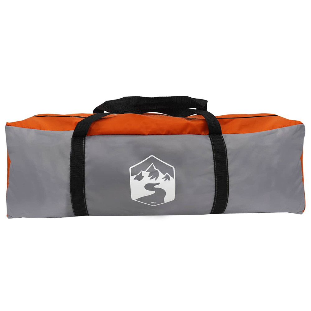 Produktbild för Familjetält med tak Grå och orange 450 x 400 x 265 cm