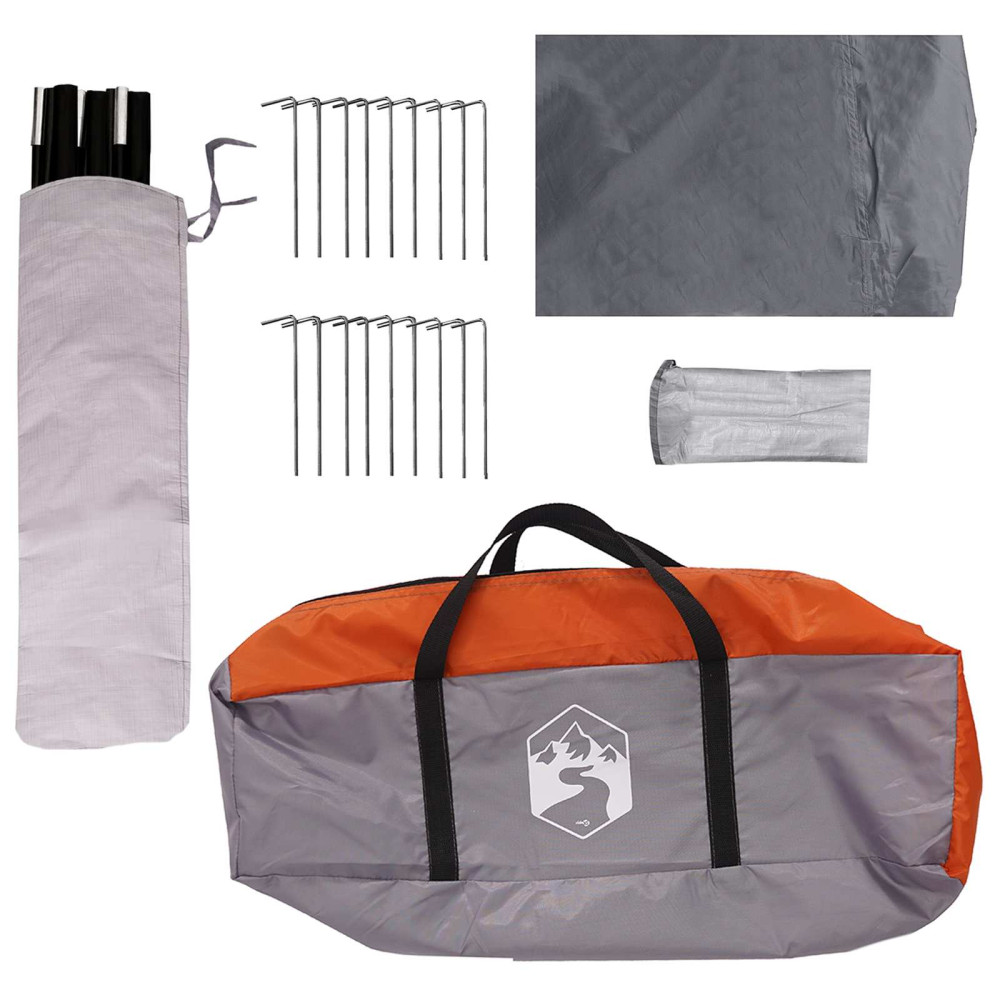 Produktbild för Familjetält med tak Grå och orange 450 x 400 x 265 cm