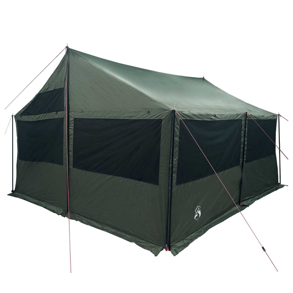 Produktbild för Familjetält Armégrön 450 x 400 x 265 cm Polyester och Stål