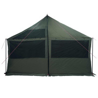 Produktbild för Familjetält Armégrön 450 x 400 x 265 cm Polyester och Stål