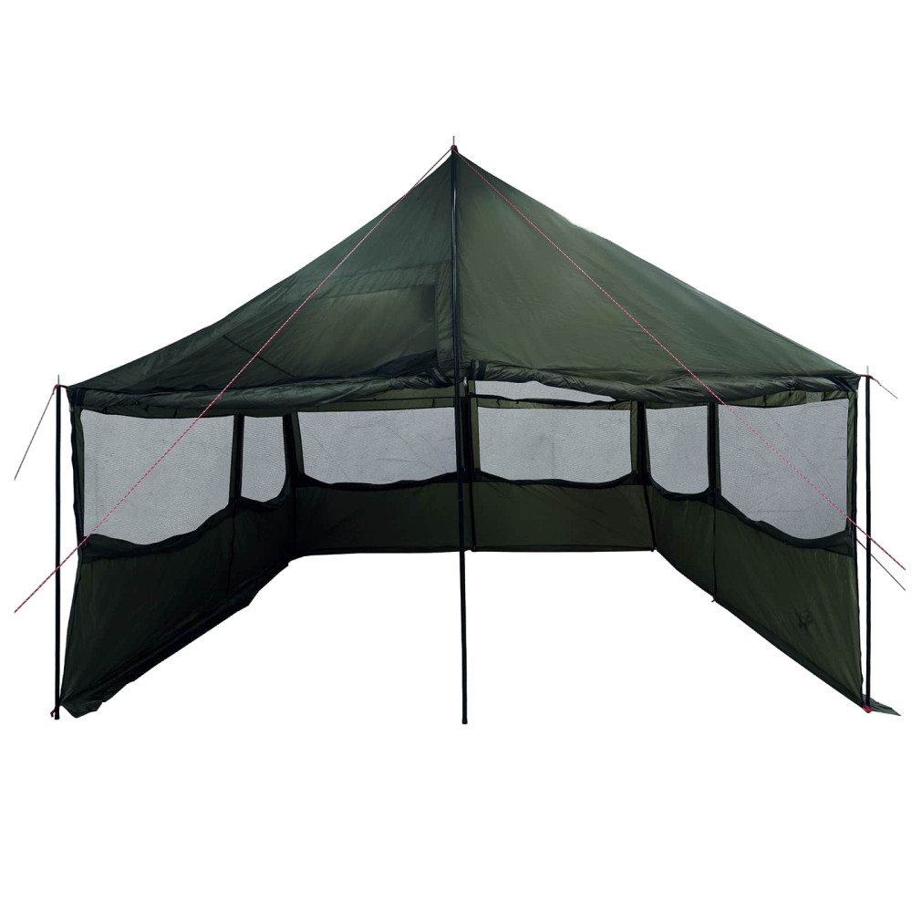 Produktbild för Familjetält Armégrön 450 x 400 x 265 cm Polyester och Stål