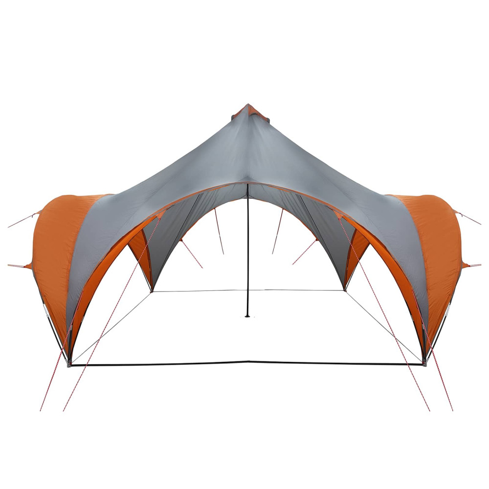 Produktbild för Partytält Grå och orange 400 x 400 x 320 cm Polyester och Stål
