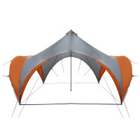 Produktbild för Partytält Grå och orange 400 x 400 x 320 cm Polyester och Stål