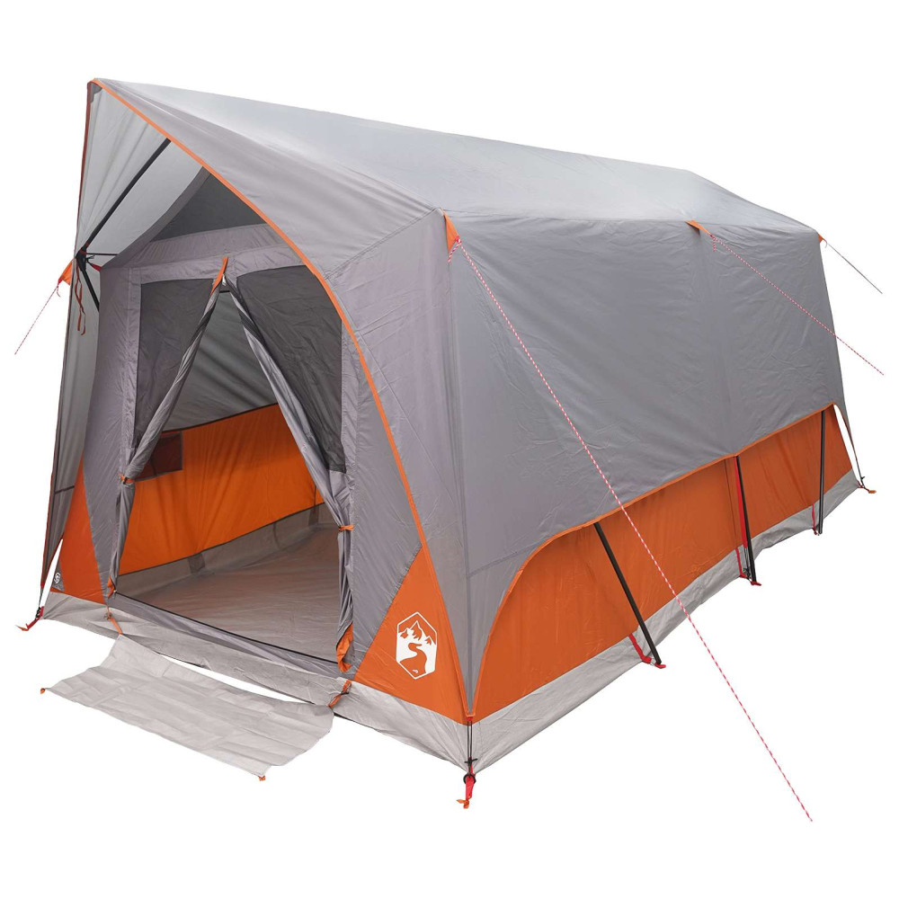 Produktbild för Tunneltält med tak Grå och orange 8 personer Polyester och Stål