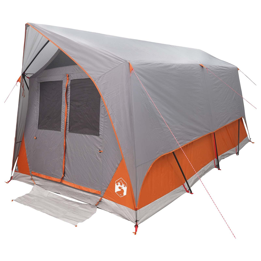Produktbild för Tunneltält med tak Grå och orange 8 personer Polyester och Stål