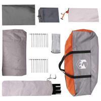 Produktbild för Tunneltält med tak Grå och orange 8 personer Polyester och Stål