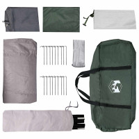 Produktbild för Tunneltält med tak Armégrön 8 personer Polyester och Stål