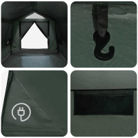 Produktbild för Tunneltält med tak Armégrön 8 personer Polyester och Stål