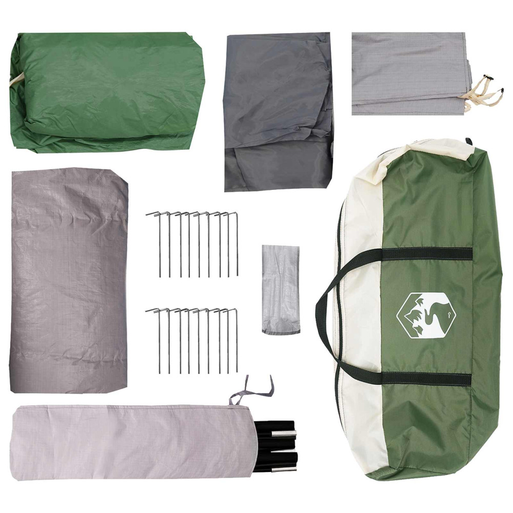 Produktbild för Tunneltält med tak Grön 366 x 244 x 198 cm Polyester och Stål