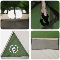 Produktbild för Tunneltält med tak Grön 366 x 244 x 198 cm Polyester och Stål