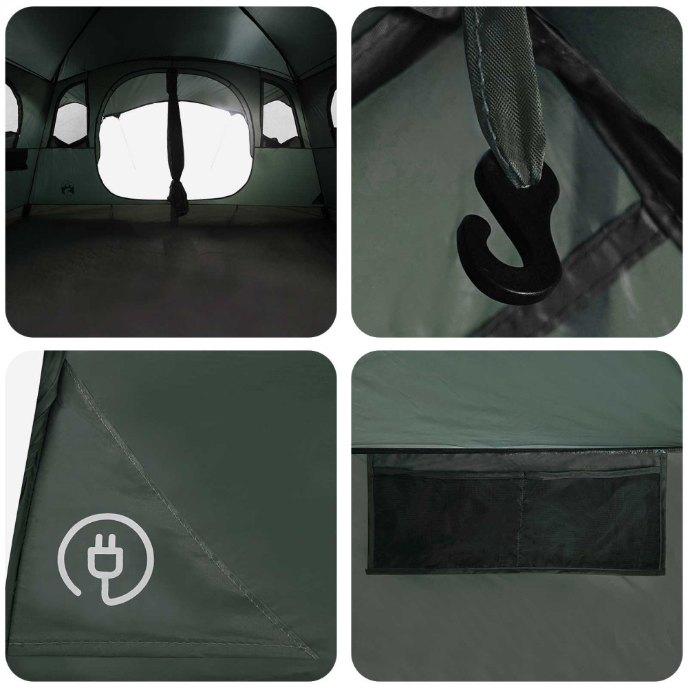 Produktbild för Tunneltält Armégrön 366 x 244 x 198 cm Polyester och Stål