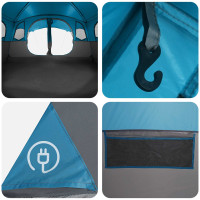 Produktbild för Tunneltält med tak Blå 427 x 305 x 205 cm Polyester och Stål