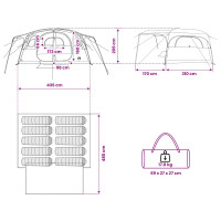 Produktbild för Tunneltält Armégrön 427 x 305 x 205 cm Polyester och Stål